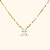 Oval Diamond Necklace 0.7 ct | 14 Karat Gold