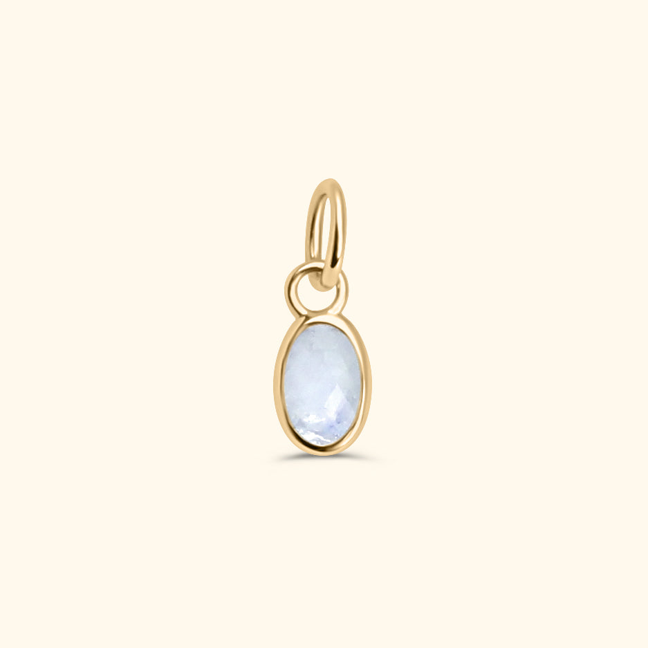 Moonstone Birthstone Hanger June | 14K Goud
